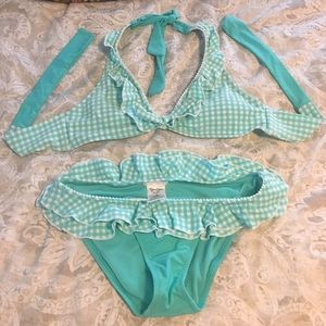 NEW mint green ruffle bikini set!
