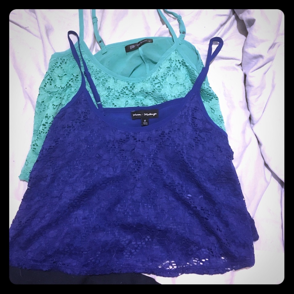 Crop tops one mint green and one royal blue
