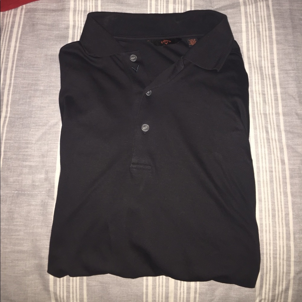 🏌🏻 Mens Solid Black Callaway Golf Polo