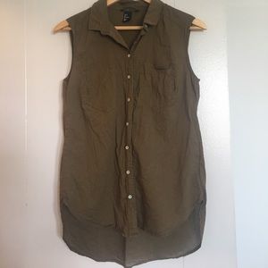 H&M sleeveless thin cotton button up