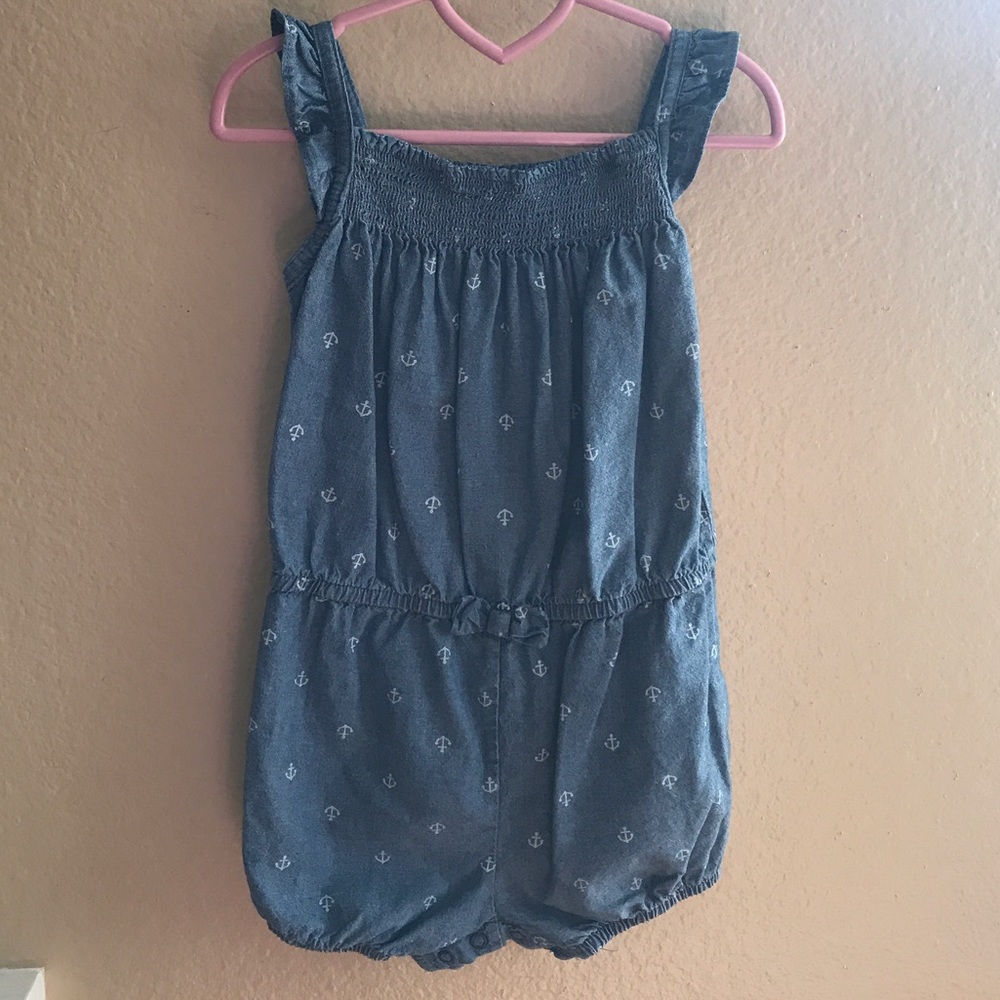 Carters denim anchor romper.