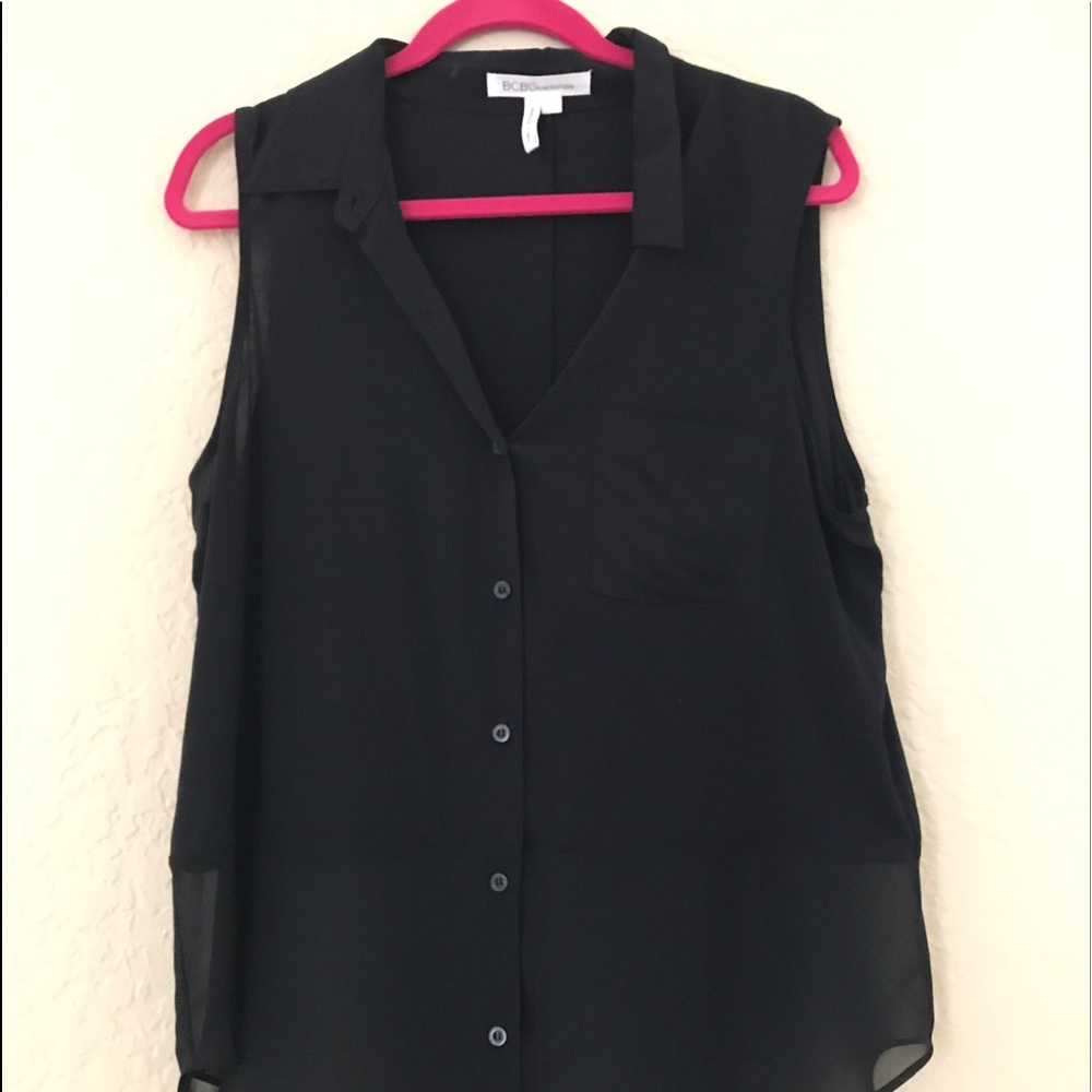 BCBG GENERATION black collared tank top
