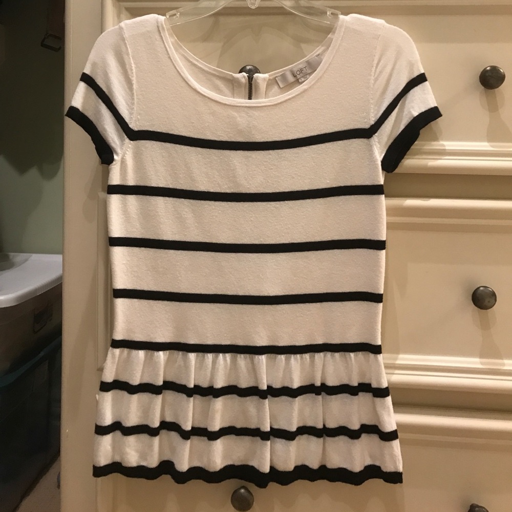 Soft stripe peplum top