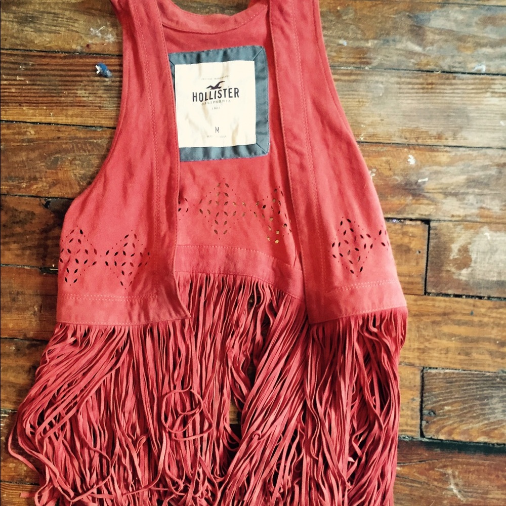Genuine leather fringe vest