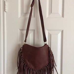 Leather fringed purse