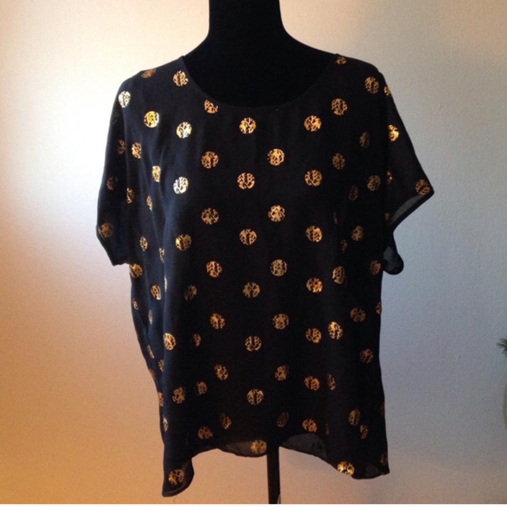 XL black sheer top