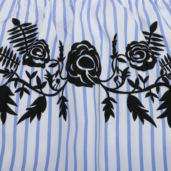 Striped Off the Shoulder Rose Sundress - Picture 4 of 5