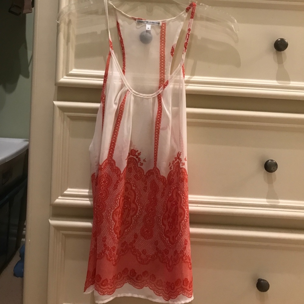 Red and white racerback cami