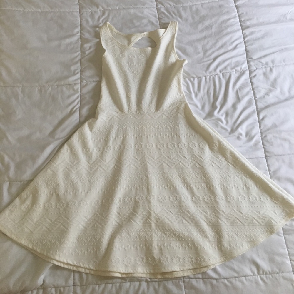tribal print off white dress