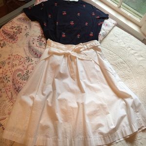 White skirt from Anthropologie