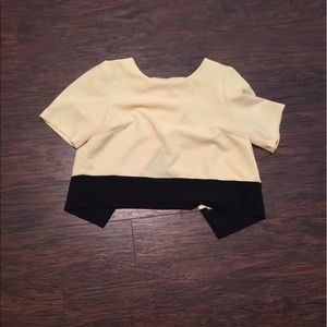 Miss Selfridge Yellow&Black Top Cross Open Back