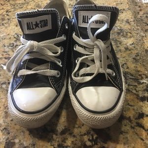 Genuine leather black converse