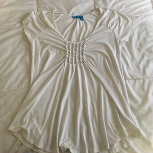 white, ruffled shirt