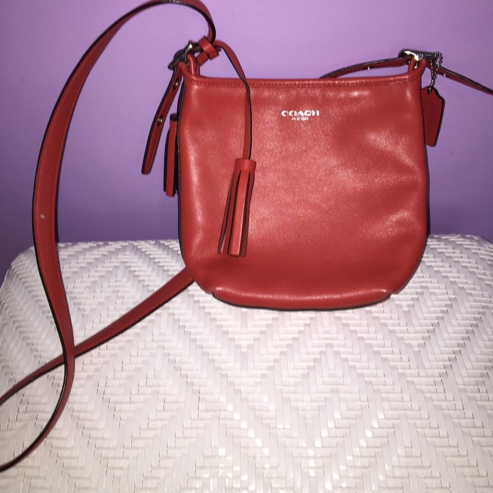 Red Coach Shoulder Purse