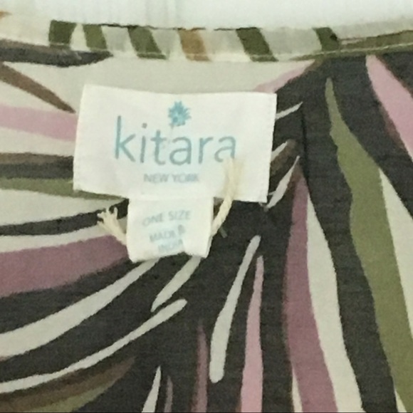 NWOT Kitara printed fringe Kimono cover up SZ -OS - Picture 2 of 6