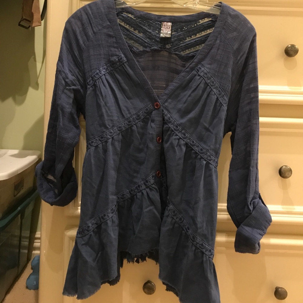 Free people blue blouse