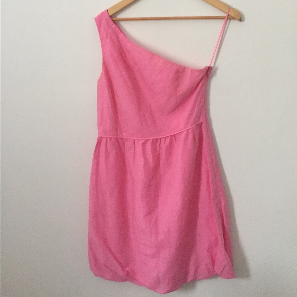 J. crew pink one strapped dress.
