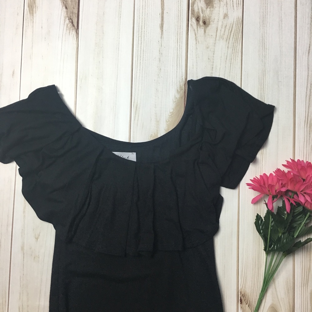 Black Off The Shoulder Summer Dress - Picture 2 of 8