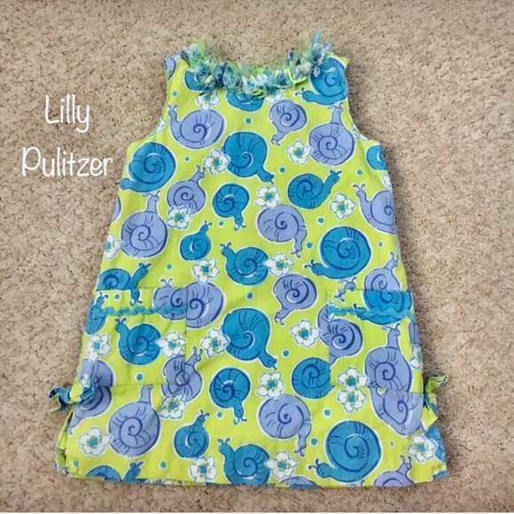 Lilly Pulitzer Other - Lilly Pulitzer Green Snail Shift Dress Size 3T