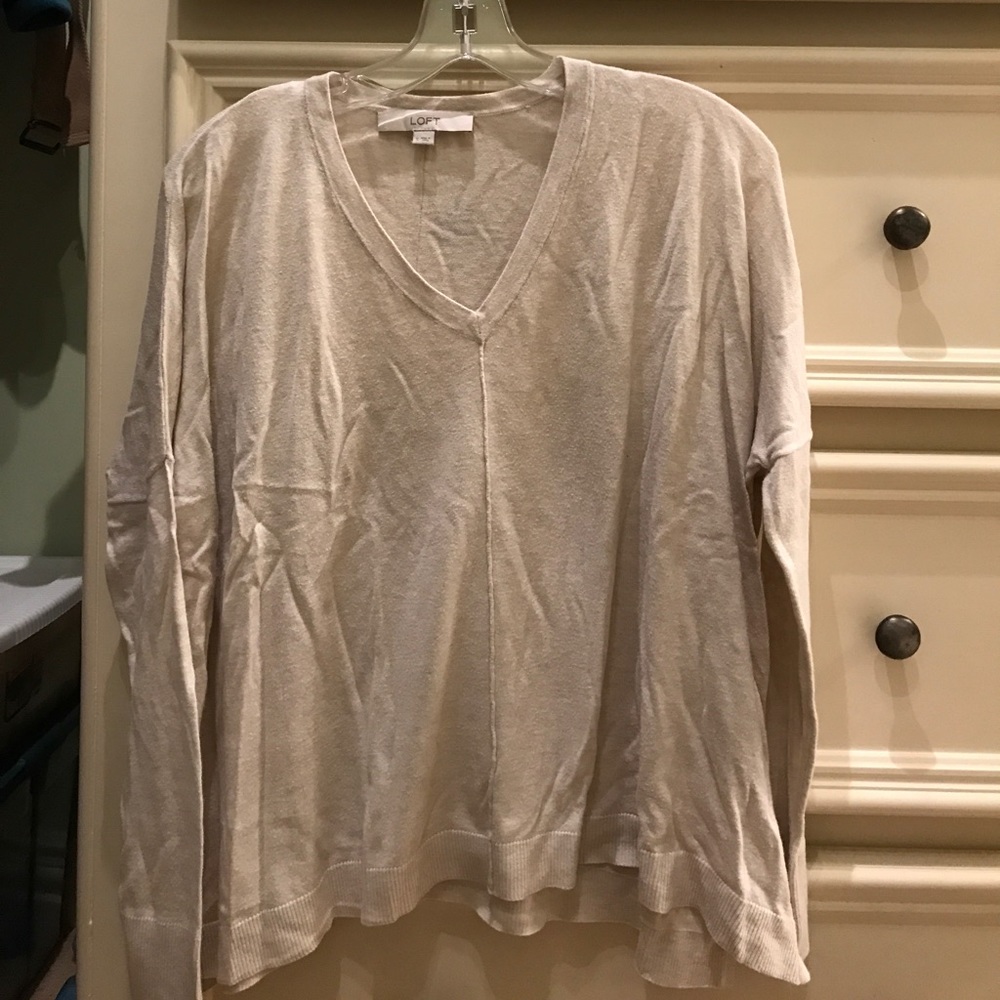 Cream v-neck sweater