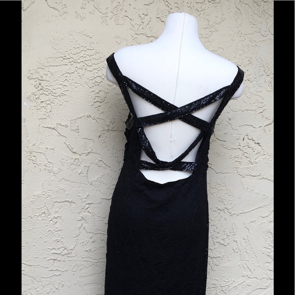 Final Sale Black Cocktail Embroidery Dress By Ryu - Picture 5 of 6