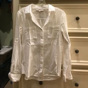 White linen button down