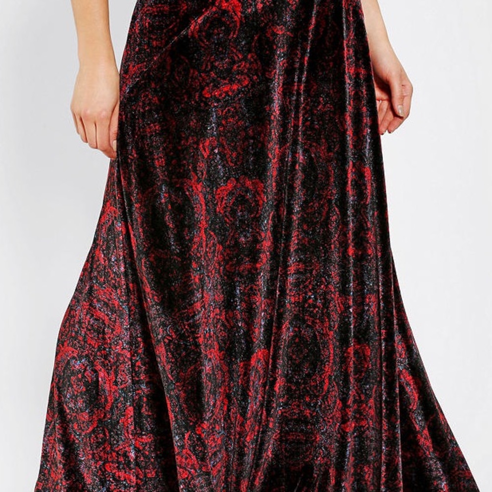 Urban outfitters red velvet skirt