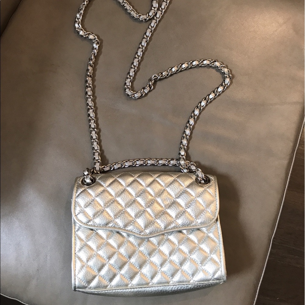 Rebecca Minkoff Silver Quilted Leather Bag