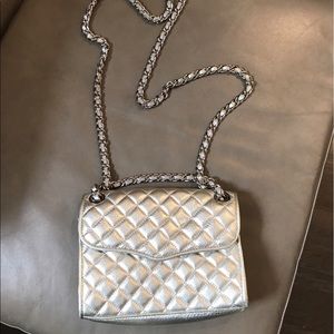 Rebecca Minkoff Silver Quilted Leather Bag