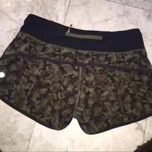 Lululemon camo printed speed shorts