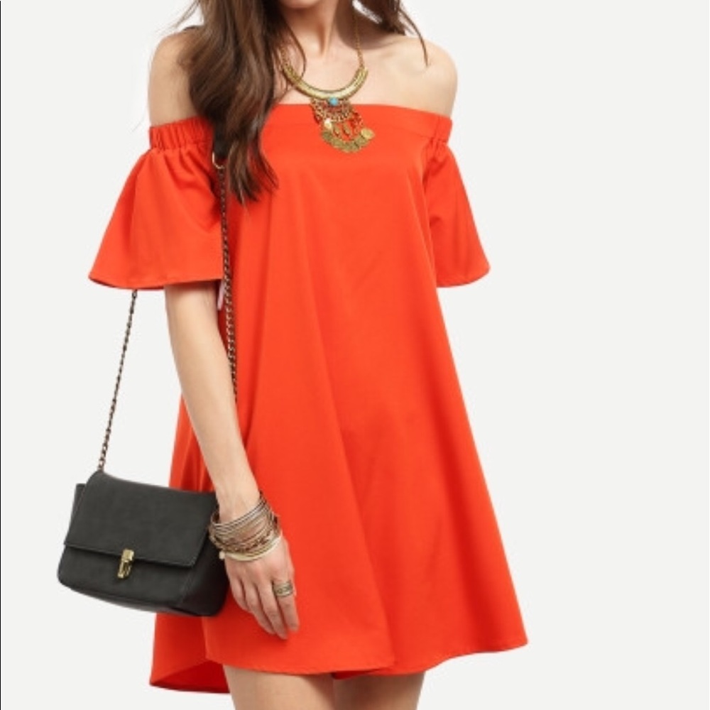 🆕💥LAST ONE💥Off Shoulder Orange Dress