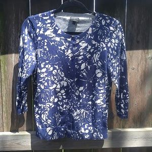 Talbots Cardigan Sweater Blue Pima Cotton