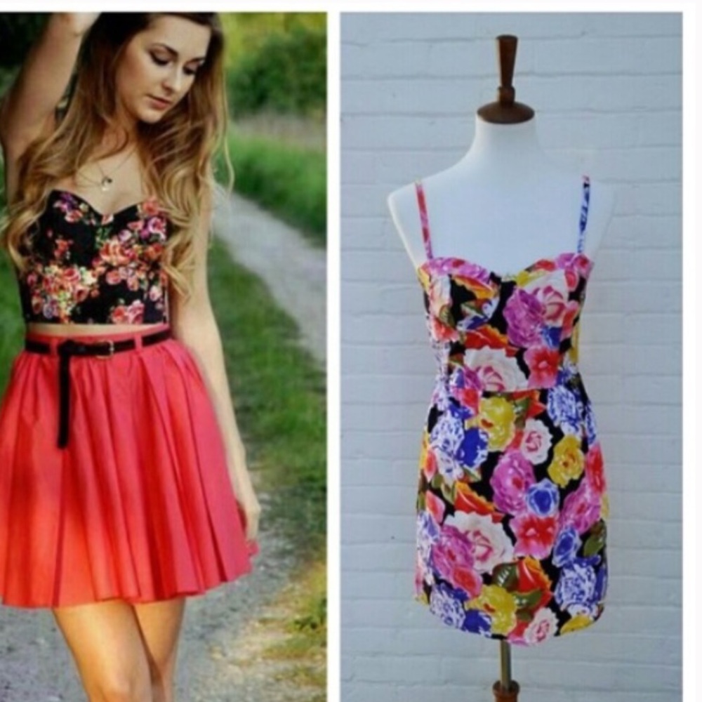🆕🌹APOLLO FLORAL MINI BUSTIER DRESS, SIZE LARGE
