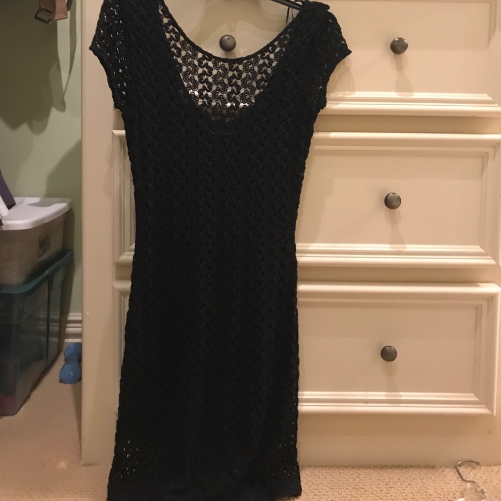 Free people lace dress with scoop back and slip