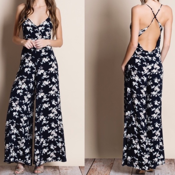 Aluna Levi Pants - LAST ONE🔥 Crossback Floral Romper