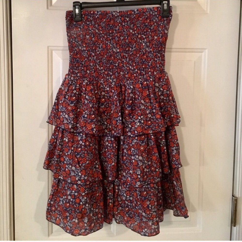 Strapless ruffle dress