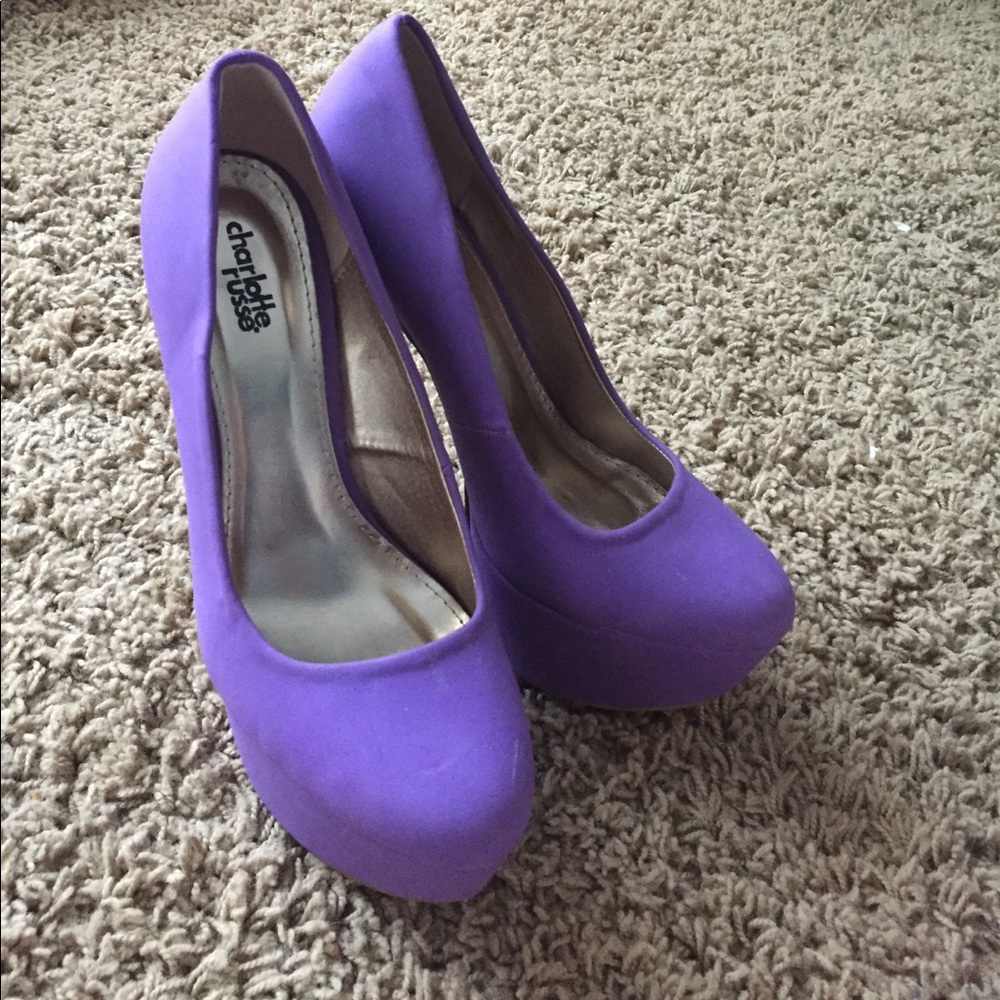 Charlotte Russe purple heels Size 8
