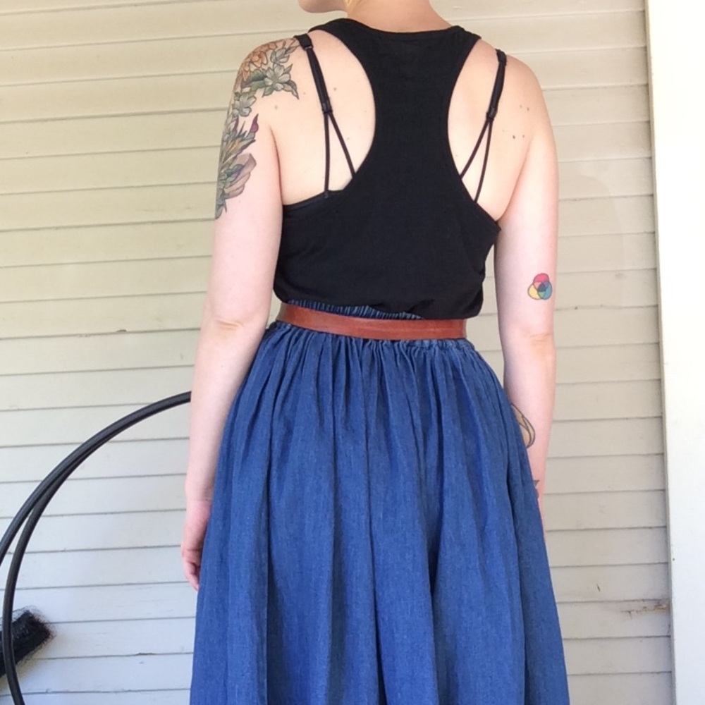 Vintage denim full skirt