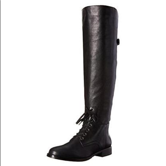 NEW Women's Size 7 Black Leather Riding Boot - Picture 1 of 4