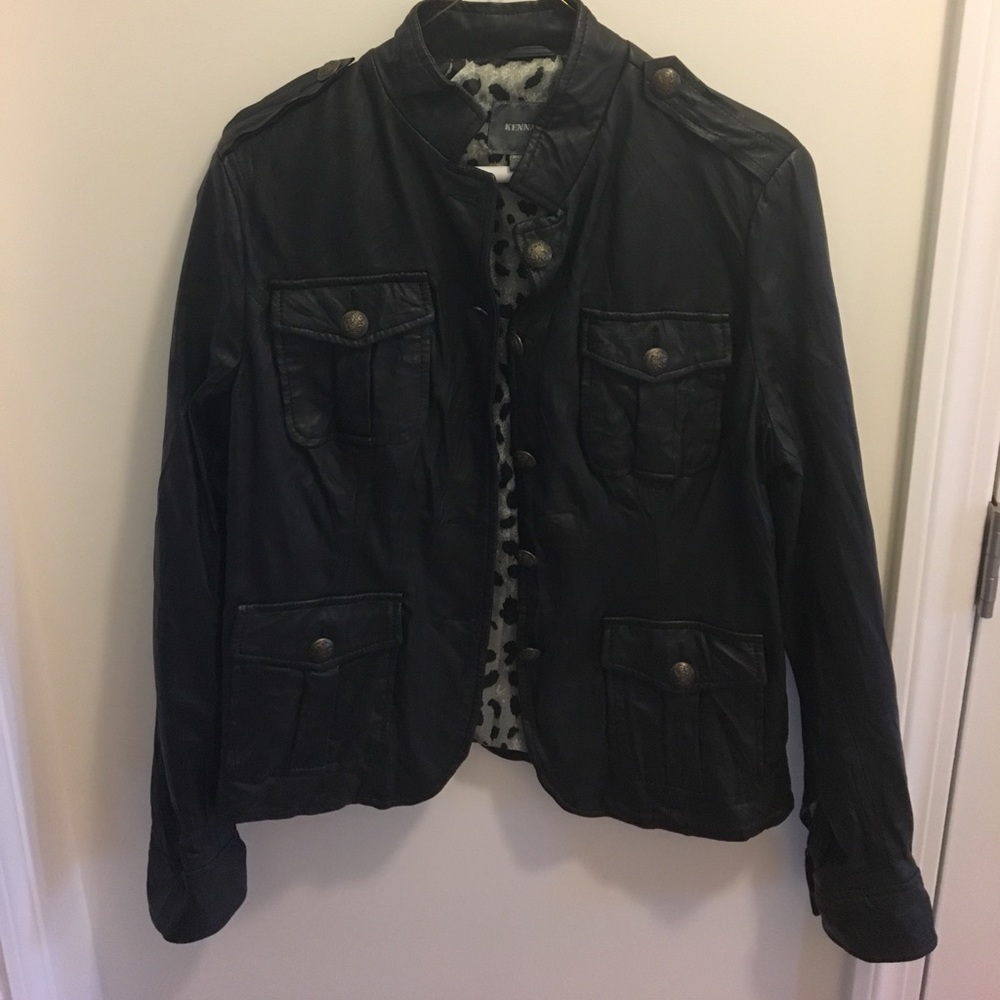 Kenna T black leather jacket