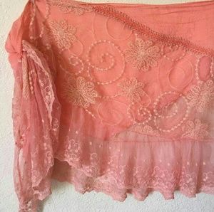 Peach bikini skirt coverup