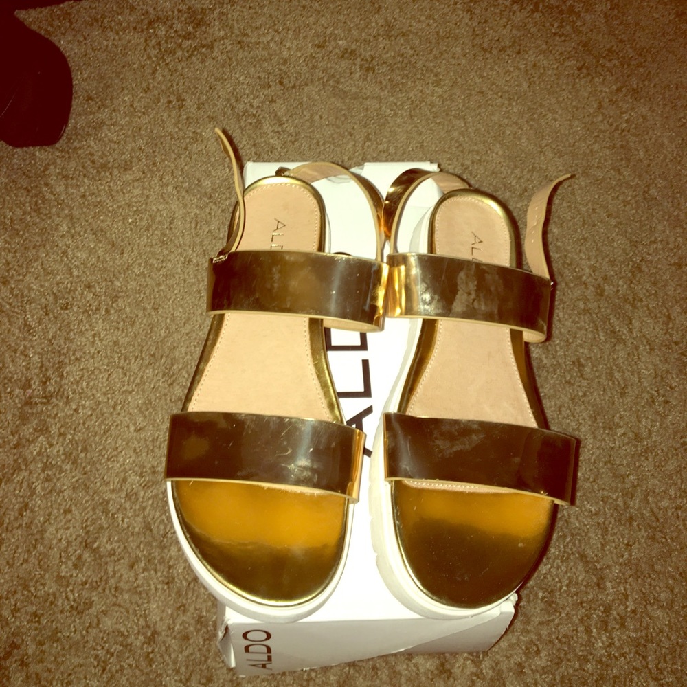 Aldo gold sandals