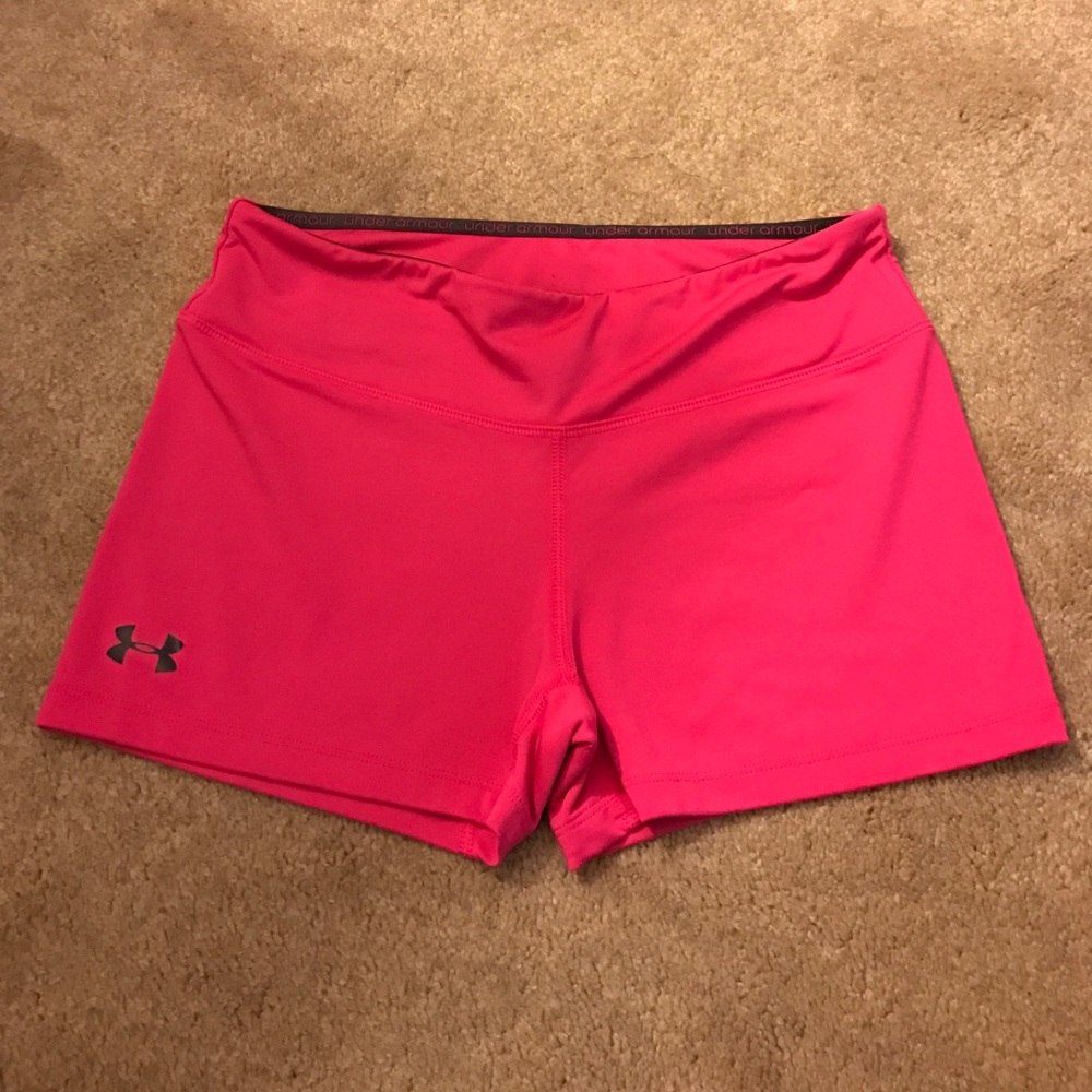 Hot pink fitted under armour spandex
