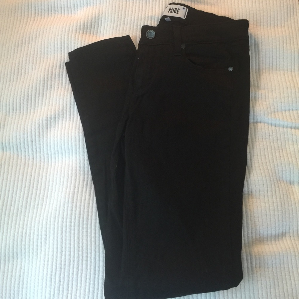 Paige Hoxton-Black Fog Denim Skinny Jeans