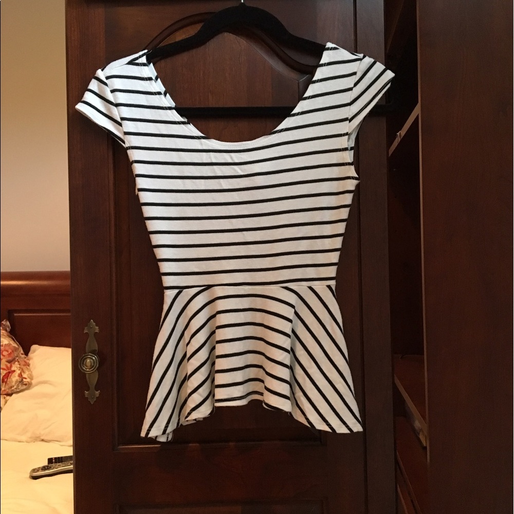 Striped peplum shirt