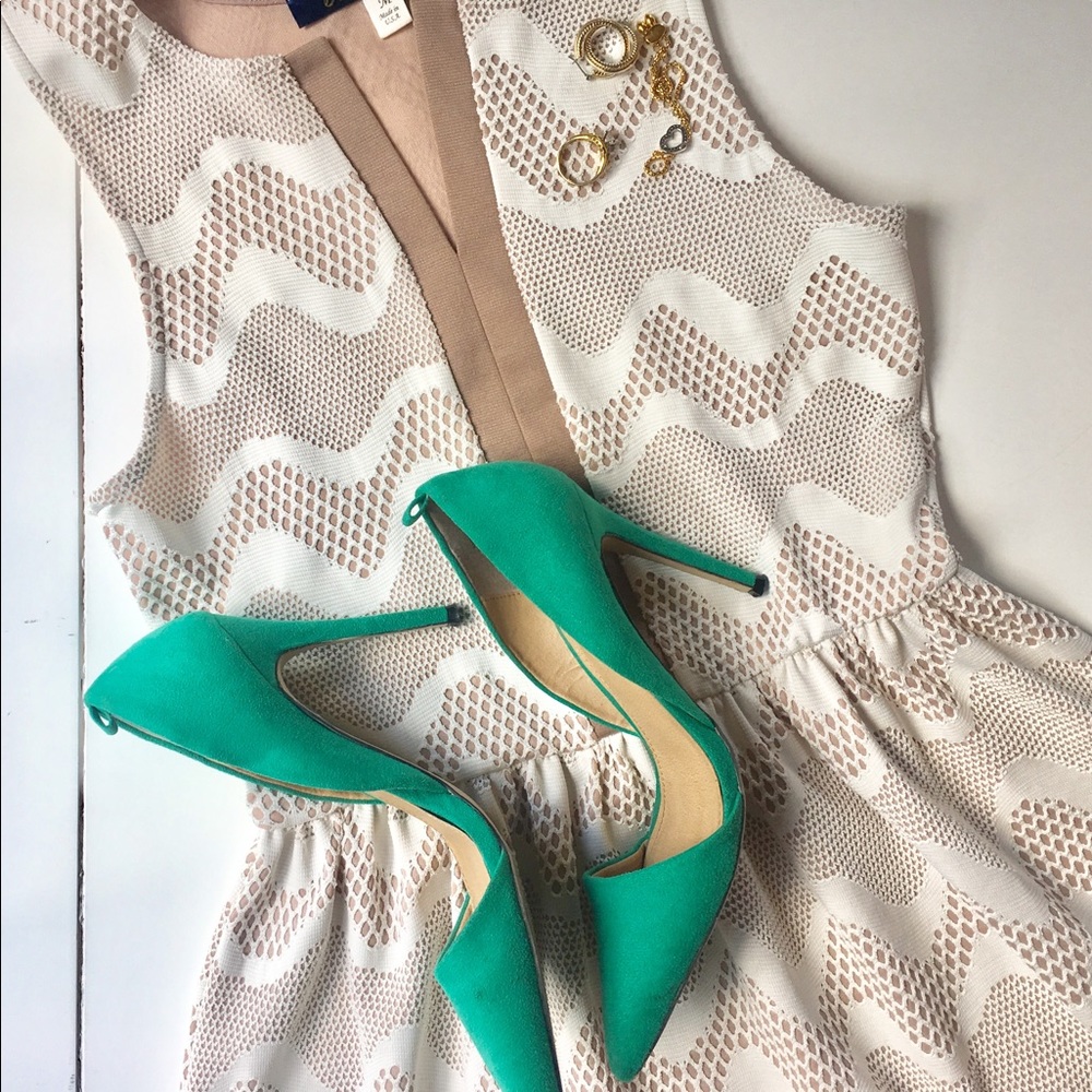 Cream and Beige Crochet Cut Out Dress!