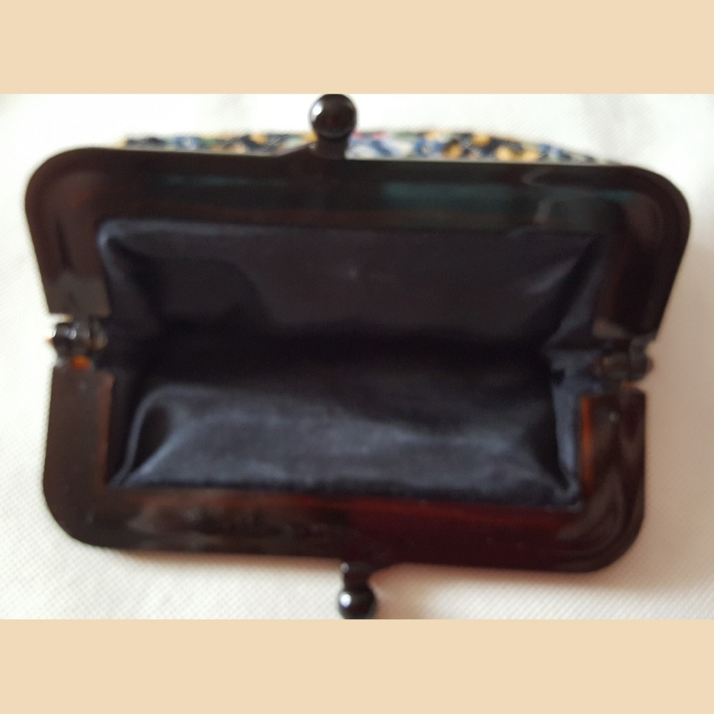 WOMENS~VINTAGE~HANDMADE TAPESTRY CLUTCH HANDBAG~7"X5" - Picture 4 of 7