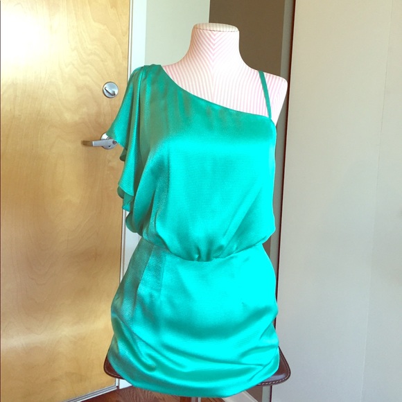 Spearmint Satin Dress - Picture 1 of 6