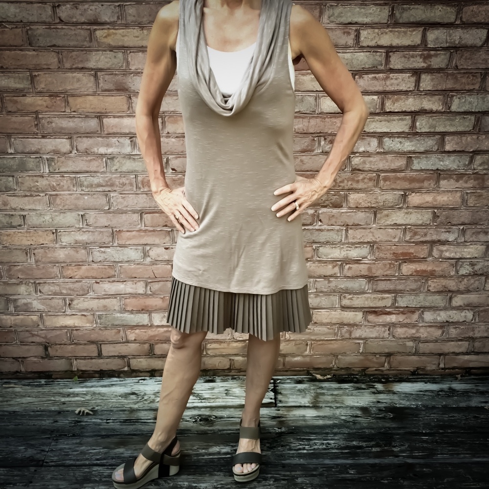 Free People EUC cowl neck dress, sz. S, brown