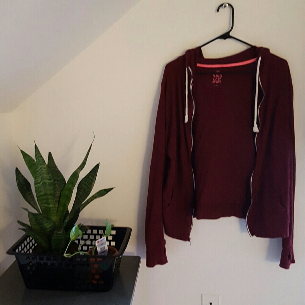 Burgundy zip up jacket